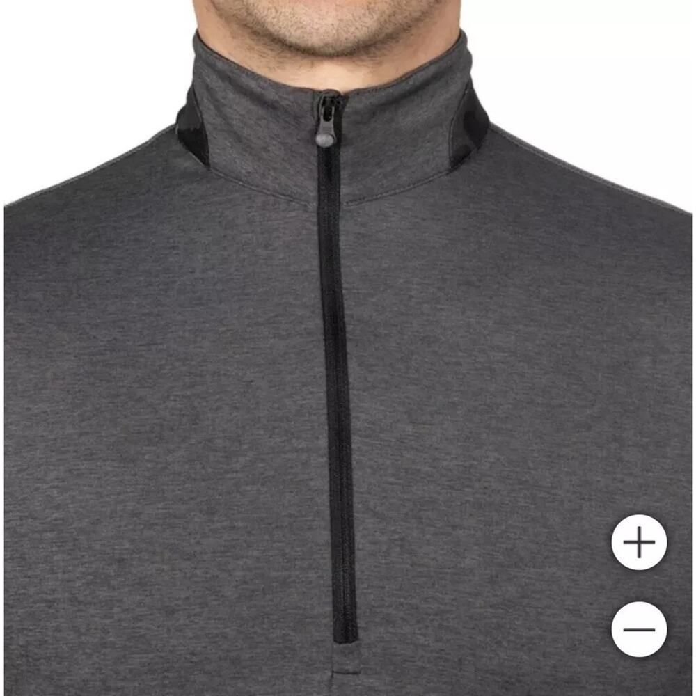 Greyson Mockneck Quarter Zip Wicking Slim Fit Men's Large Shepherd Gray NEW!! - Picture 4 of 9